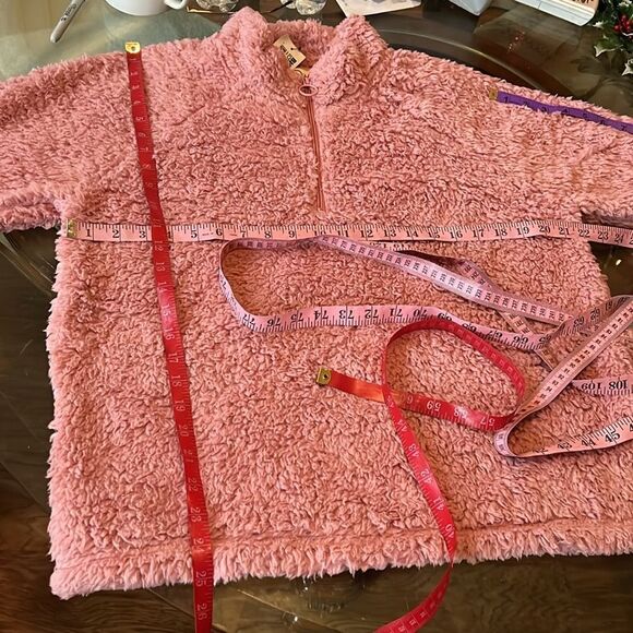 Dittos Quarter-Zip Jacket Super Cozy Sherpa XLarge Pink Warm Soft Comfy Winter - Picture 12 of 13
